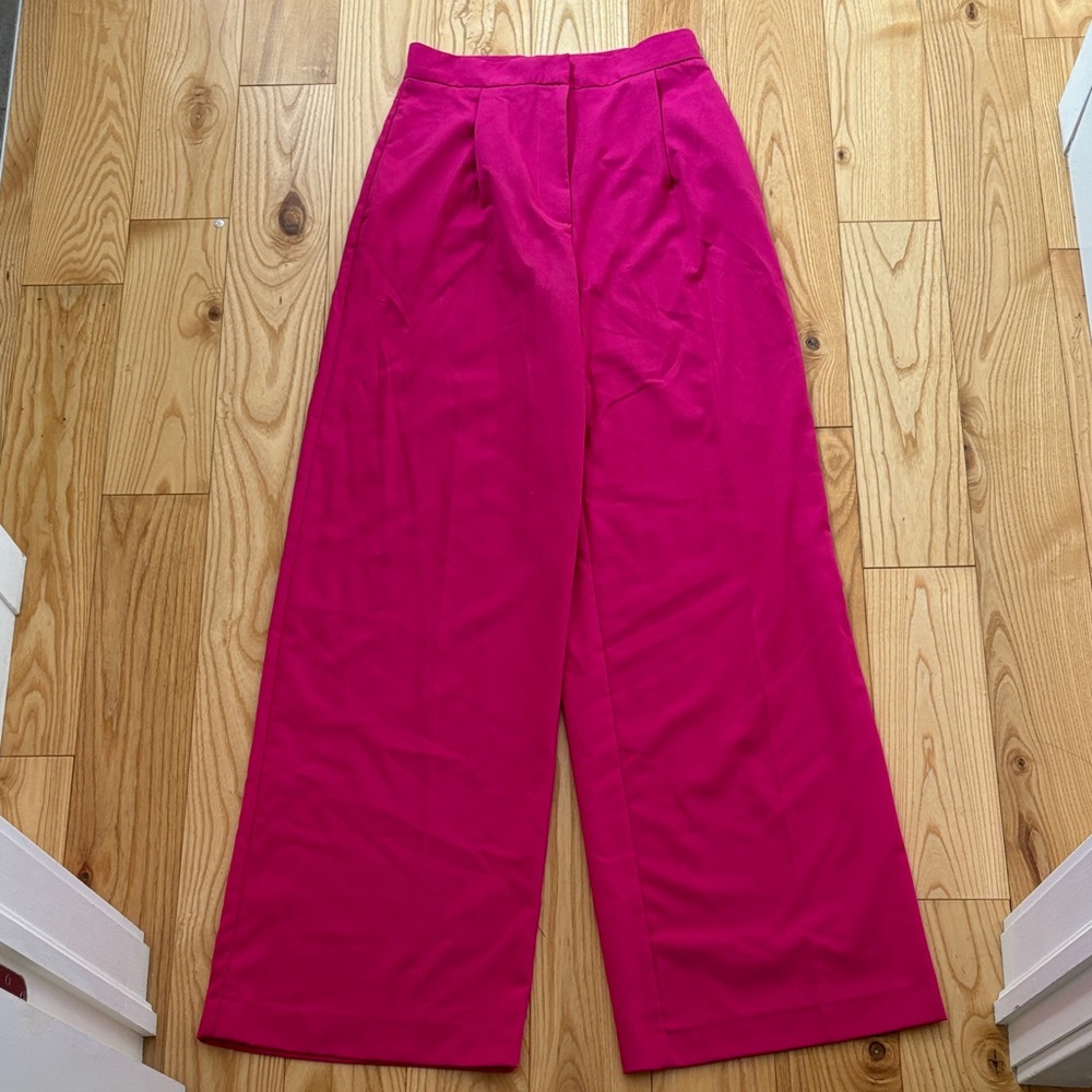 ZARA Elegant Pink Wide-Leg Women's Pants